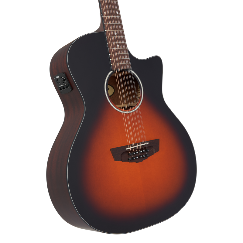 D'angelico DAPLSG212SVSBCP Premier Fulton LS 12-string Acoustic-electric Guitar - Satin Vintage Sunburst