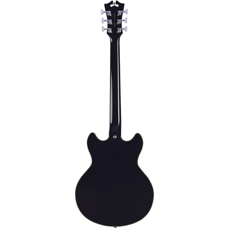 D'Angelico DAPMINIDCBLFCS Mini guitare électrique semi-creuse (Flake noir)