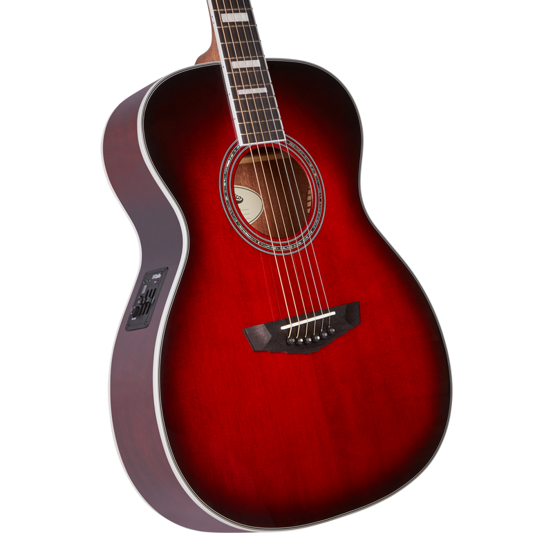 D'Angelico PREMIER TAMMANY Series Acoustic Electric Guitar (Trans Black Cherry Burst)