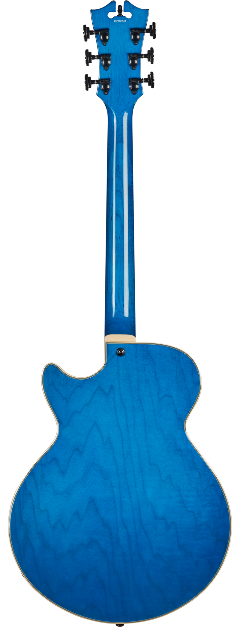 D'Angelico DAPSFFBFABSIG Premier Fabrizio Sotti SS Guitare électrique à corps creux (Bleu)