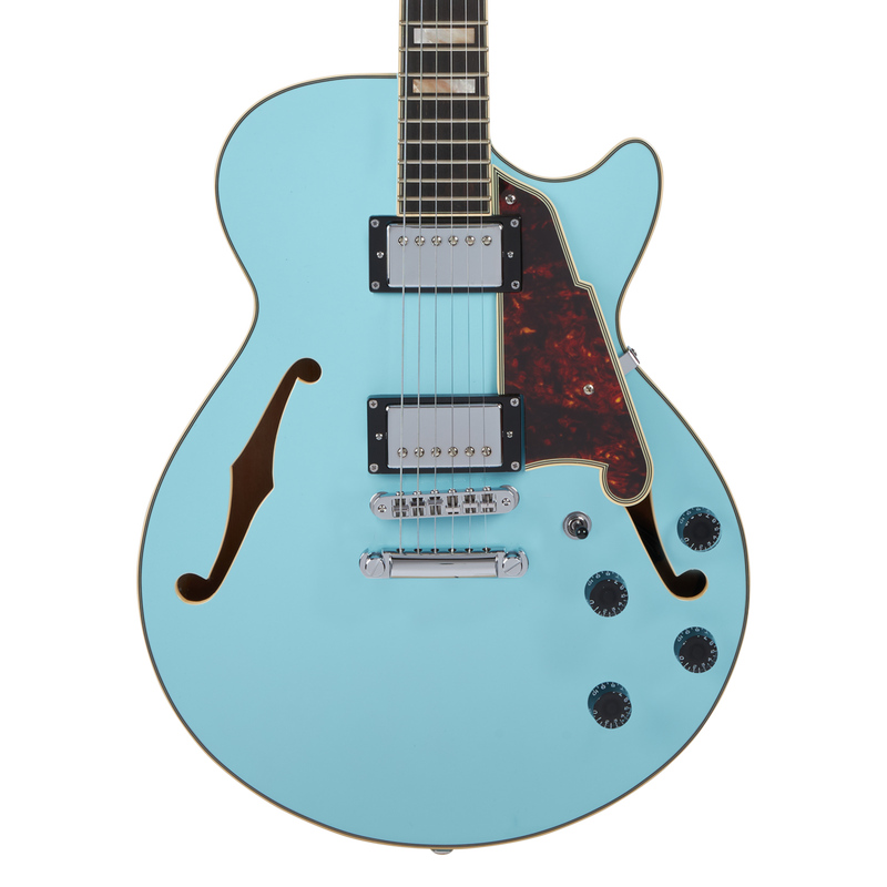 D'Angelico DAPSSSKBCS Premier SS Guitare électrique semi-creuse (bleu ciel)