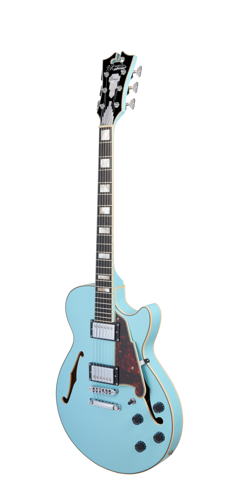 D'Angelico DAPSSSKBCS Premier SS Guitare électrique semi-creuse (bleu ciel)