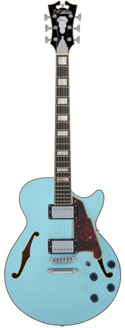 D'Angelico DAPSSSKBCS Premier SS Guitare électrique semi-creuse (bleu ciel)