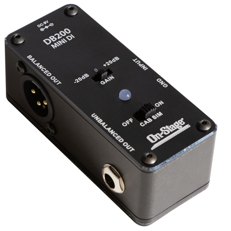 On-Stage DB200 Mini DI Box for Guitar/Bass/Keyboards