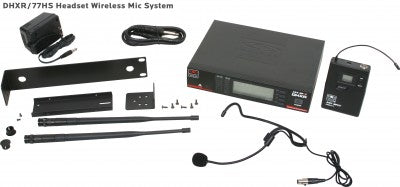 Système de microphone casque unidirectionnel sans fil professionnel Galaxy Audio DHXR/77HS 120 canaux