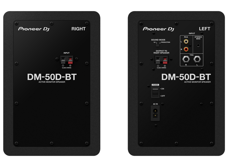 Pioneer DJ DM-50D-BT Compact 5'' Studio Monitor Speakers With Bluetooth Pair (Black)