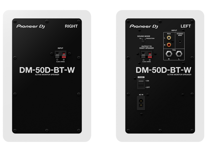 Pioneer DJ DM-50D-BT-W Compact 5'' Studio Monitor Speakers w/Bluetooth - Pair (White)