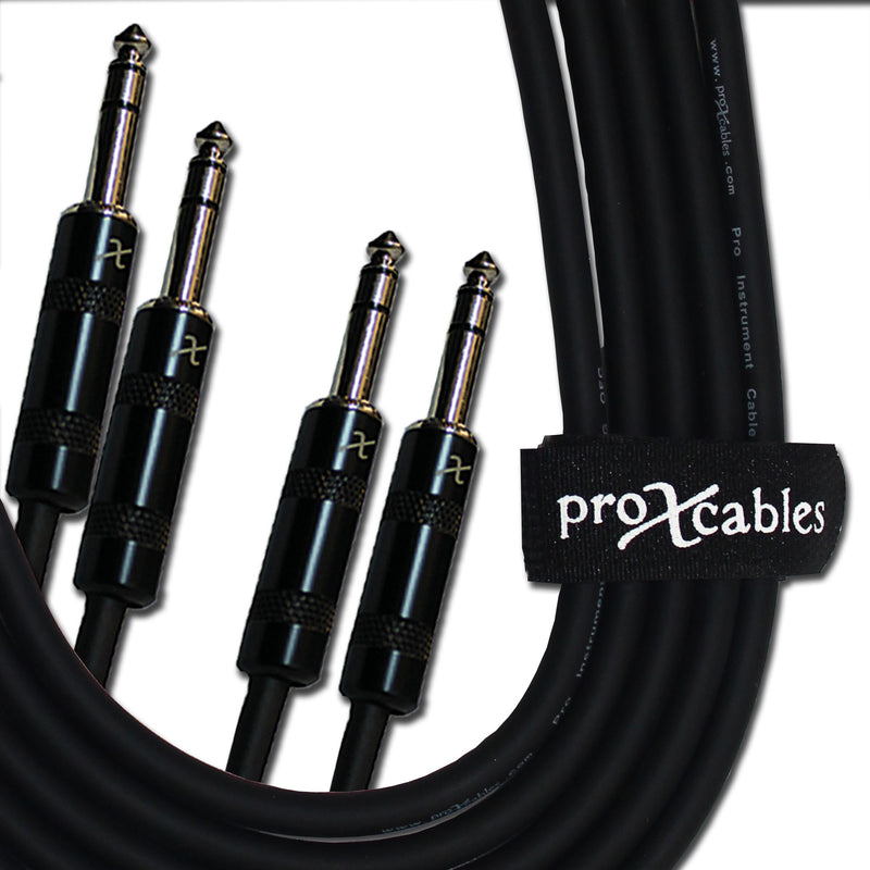 ProX XC-DTRS5 Câble audio haute performance équilibré double 1/4" TRS vers double 1/4" TRS - 5 pi.