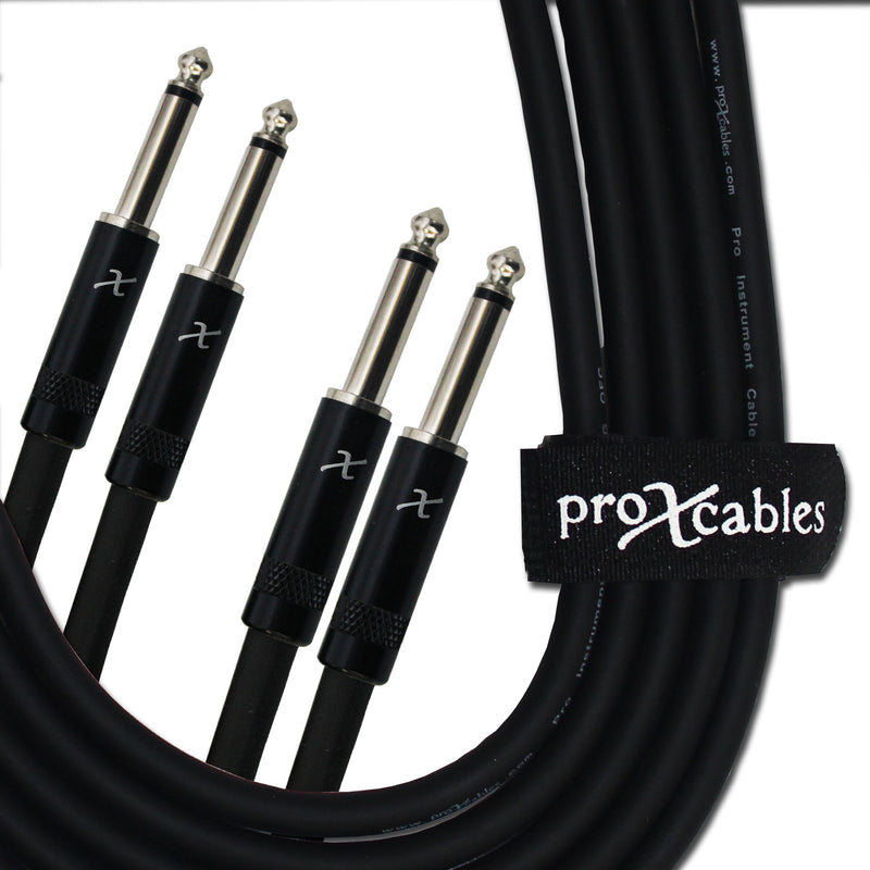 ProX XC-DP03 Câble audio asymétrique double 1/4" TS-M vers double 1/4" TS-M haute performance - 3 pi.