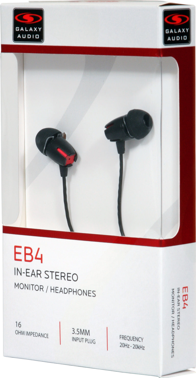 Galaxy Audio EB4 Single-Driver In-Ear Stereo Monitor Earbuds