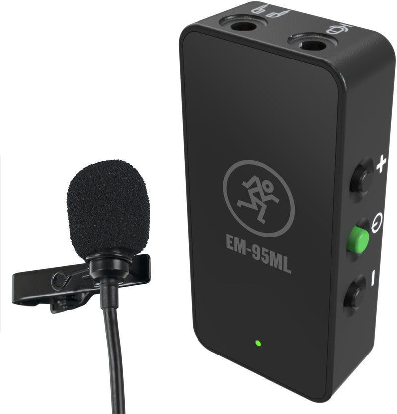 Microphone cravate Mackie EM-95ML avec amplificateur en ligne pour smartphones
