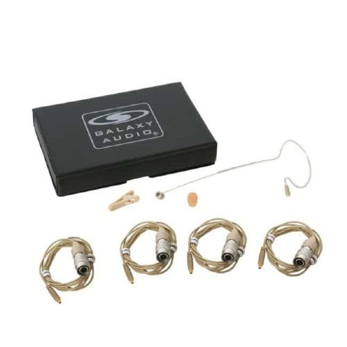Galaxy Audio ESM8-UBG-4AT Beige Single Ear Uni-Directional Earset Microphone with 4 Cables for Audio-Technica