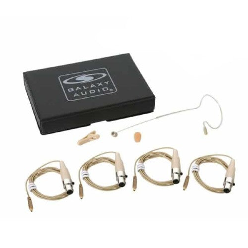 Galaxy Audio ESM8-UBG-4GAL Beige Single Ear Uni-Directional Earset Microphone with 4 Cables for Galaxy Audio/AKG