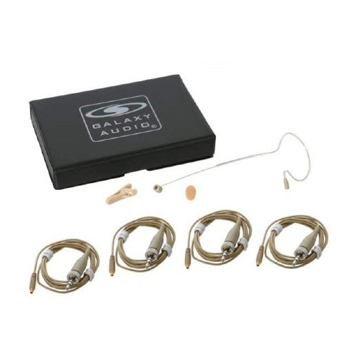 Galaxy Audio ESM8-UBG-4SEN Microphone unidirectionnel beige à oreille unique avec 4 câbles pour Sennheiser