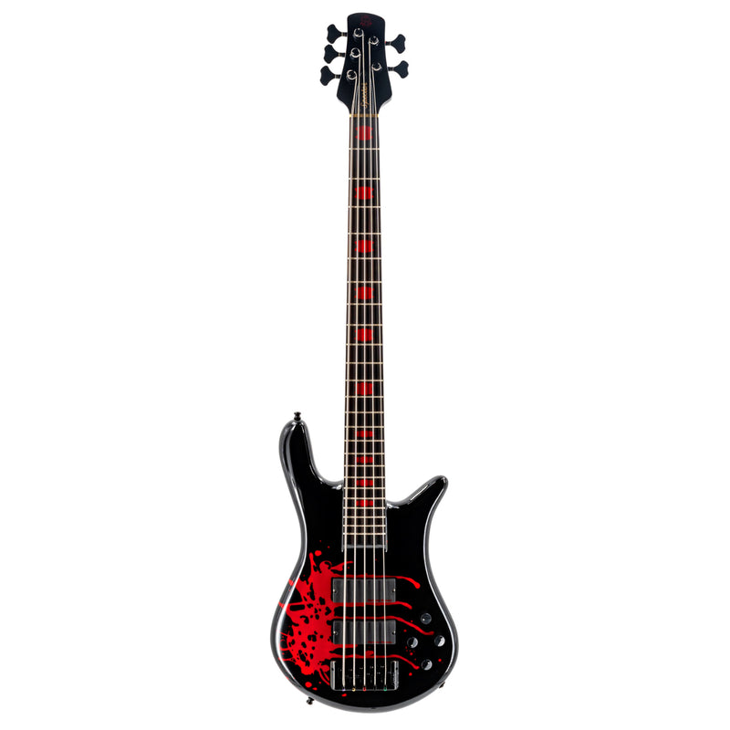 Spector EURO5LXALEX1 Euro5LX Alex Webster - 5 String Electric Bass with Seymour Duncan Humbuckers - Black Gloss with Blood Drip