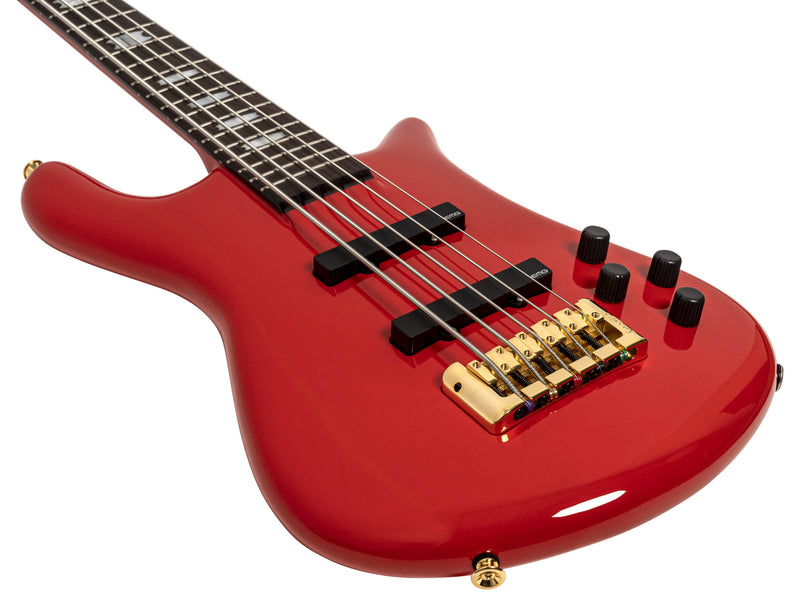 Spector EURO5RDCL Euro 5 Classic - Basse électrique 5 cordes avec double micros simple bobinage - Rouge massif