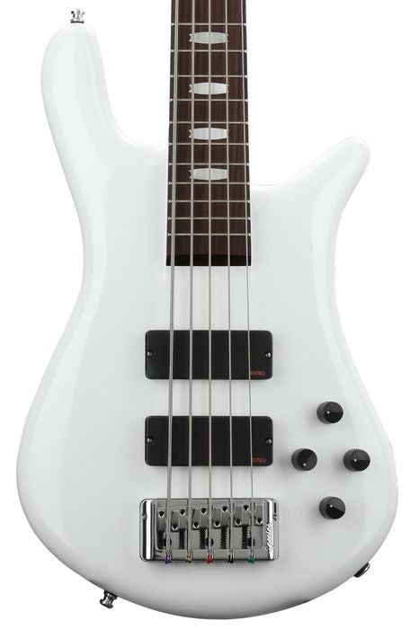 Spector EURO5WH Euro 5 - 5 String Electric Bass with EMG & Bartolini Humbuckers - White Gloss