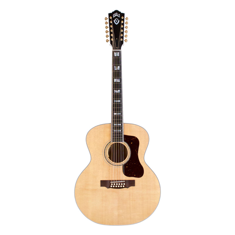 Guild USA F-512E Maple - 12-String Jumbo Acoustic Electric Guitar - Blonde Nitro