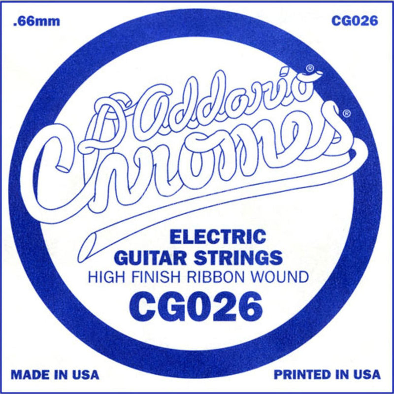 D'Addario CG026 XL PLAINE FLATE Single Single Guitar Guitar String - .026 Painle