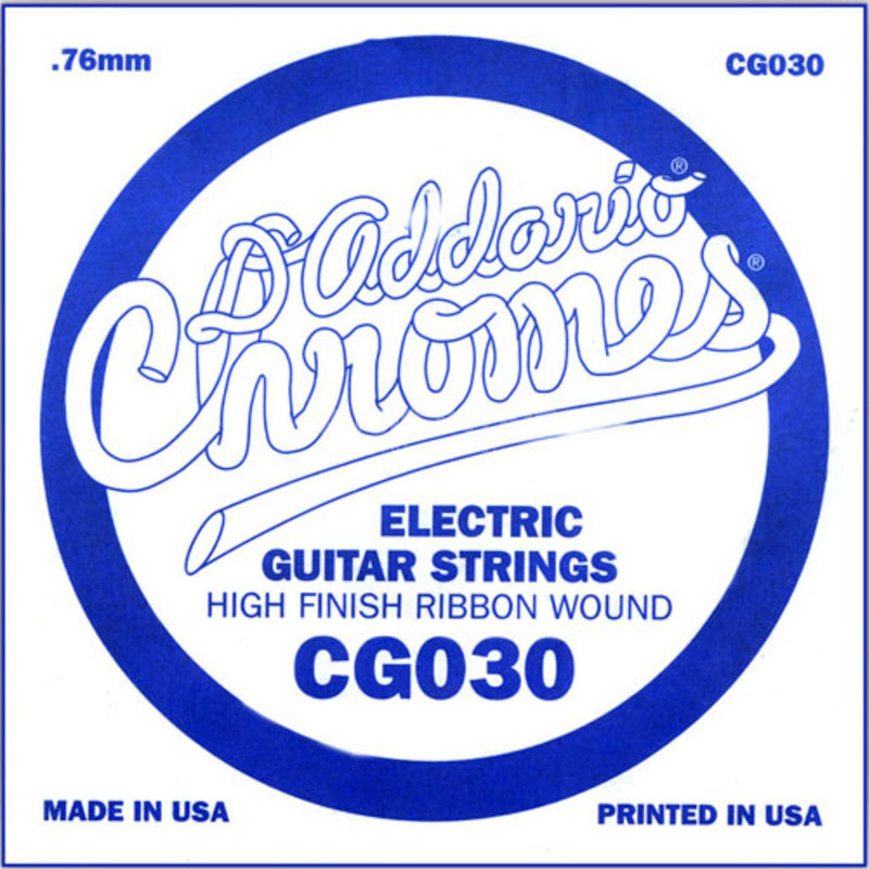 D'Addario CG030 XL Flat Wound Single Electric Guitar String - .030 Gauge