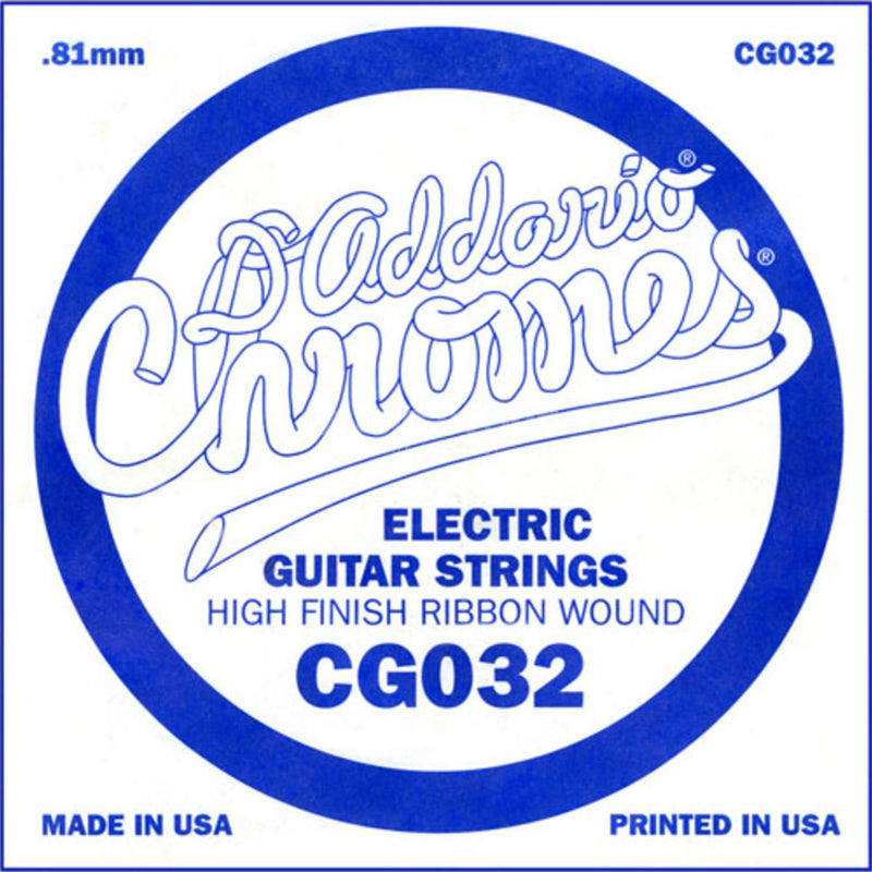 D'Addario CG032 XL PLAINE PLACE Single Single Electric Guitar String - .032 Painle