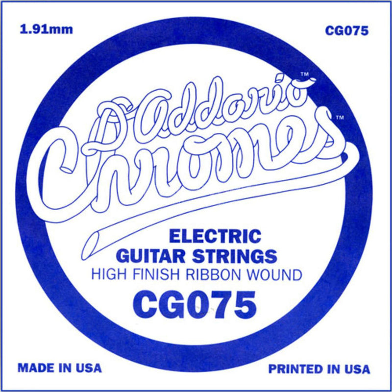 D'Addario CG075 XL PLAINE PLACE Single Single Electric Guitar String - .075 Parige