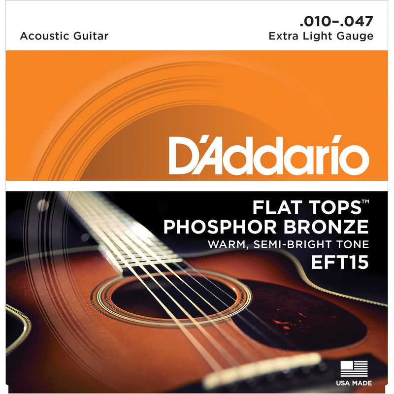 D'Addario EFT15 Flat Top Resophonic Guitar Strings - Phosphor Bronze 10-47