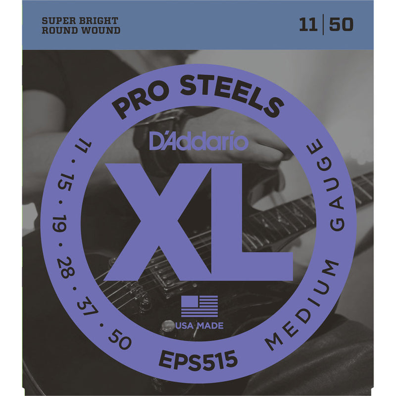 D'Addario EPS515 ProSteels Round Wound Electric Guitar Strings Medium 11-50