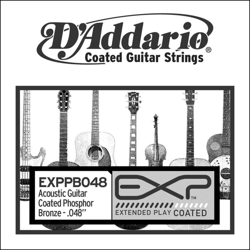 D'Addario expb048 Exp en revêtement phosphore Bronze enroule de guitare acoustique Single String .048 Gauge