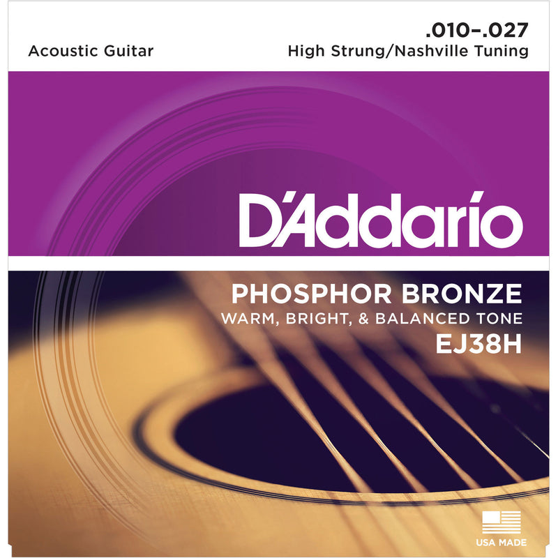 D'Addario EJ38H Phosphor Bronze Acoustic Guitar Strings High Strung10-27