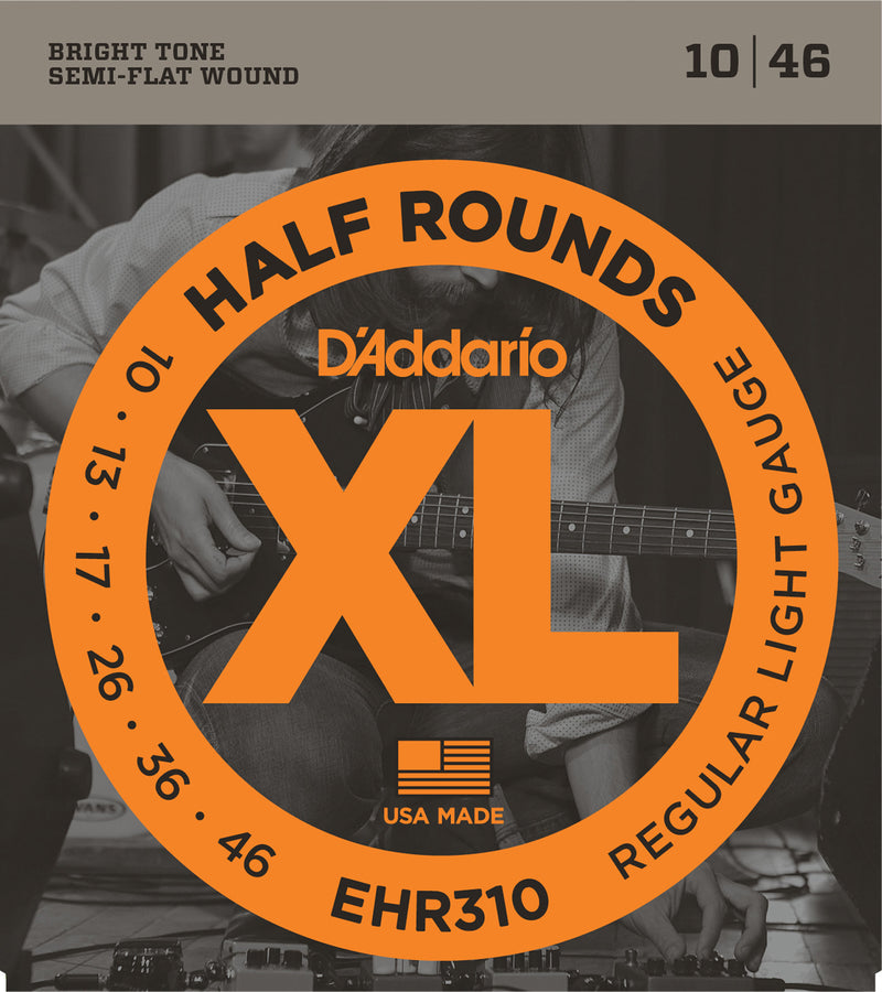 D'Addario EHR310 Half Rounds Electric Guitar Strings - Regular Light 10-46