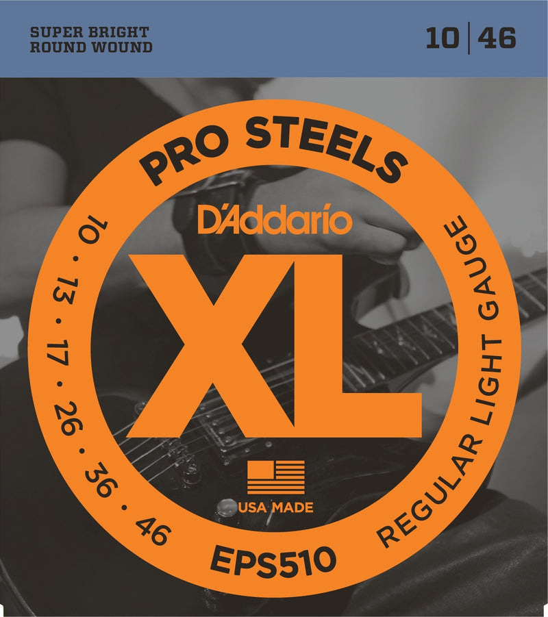 D'Addario EPS510 ProSteels Round Wound Electric Guitar Strings Light 10-46