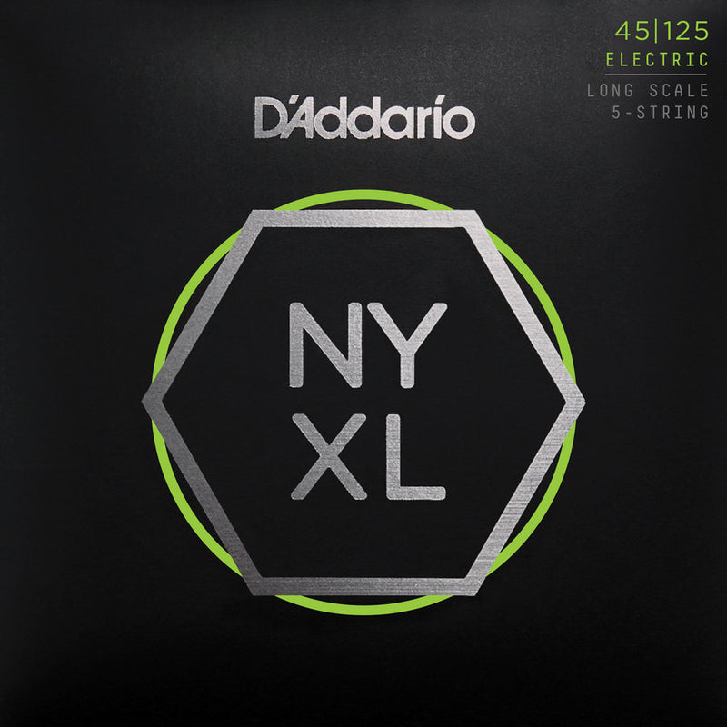 D'Addario NYXL45125 5-String Bass Guitar Strings - Long 45-125