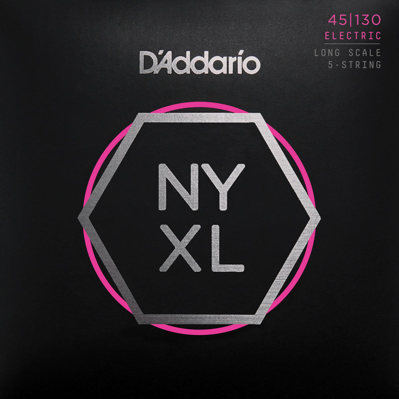 D'Addario NYXL45130 Cordes pour guitare basse – Regular Light Long Scale 45-130