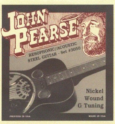 John Pearse JP3050 Guitare en acier résophonique/acoustique nickel - Oncle Josh G Tuning