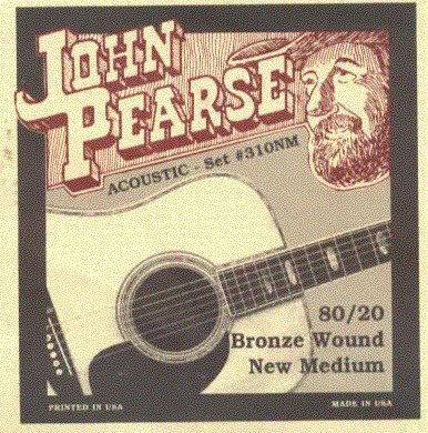 John Pearse JP310NM 80/20 Cordes de guitare acoustique Bronze - Nouveau Medium