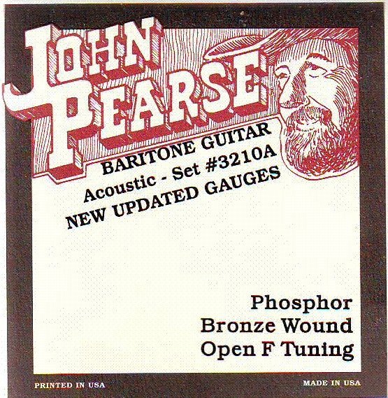 John Pearse JP3210 Phosphor Bronze Wound Baritone Acoustic Guitar Strings - Open F Tuning