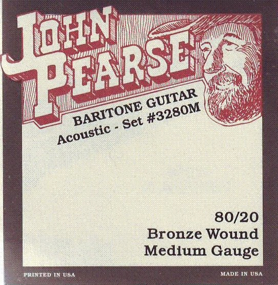John Pearse JP3280M 80/20 Bronze Wound Baritone Acoustic Guitar Strings - Medium Gauge