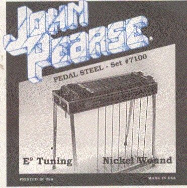 John Pearse JP7100 Cordes de guitare en acier à pédale enroulées en nickel - E9 Tuning