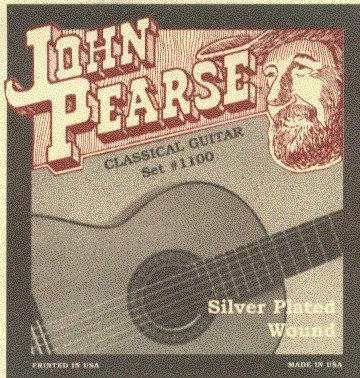 John Pearse JP1100 Cordes de guitare classique plaquées argent - Standard