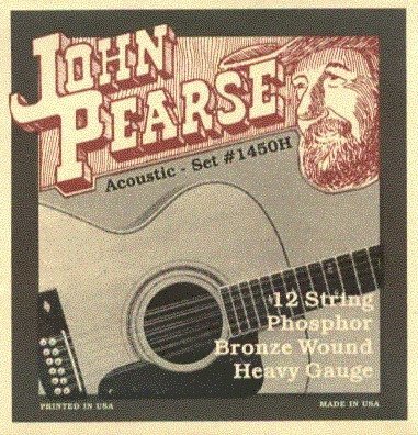 John Pearse JP1450H Cordes de guitare acoustique à 12 cordes en bronze phosphoreux - Calibre épais