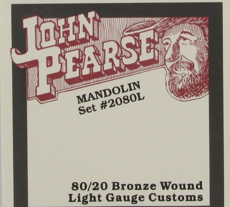 John Pearse JP2080 80/20 Bronze Wound Mandolin Strings - Light Gauge Customs