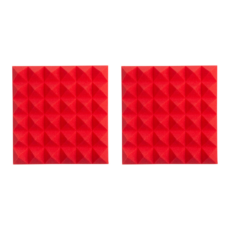 GATOR GFW-ACPNL1212PRED-2PK 12X12 "Panneau pyramide acoustique - rouge, 2 pack