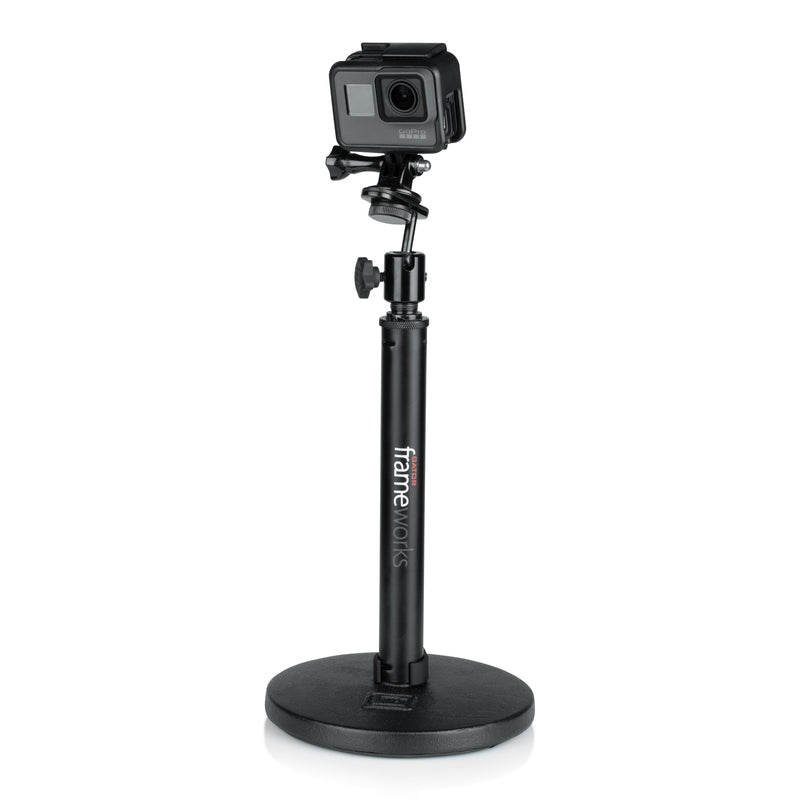 Frameworks gator gfw-mic-caméra-mt caméra de caméra micro adaptateur de support avec tête de balle et de socle