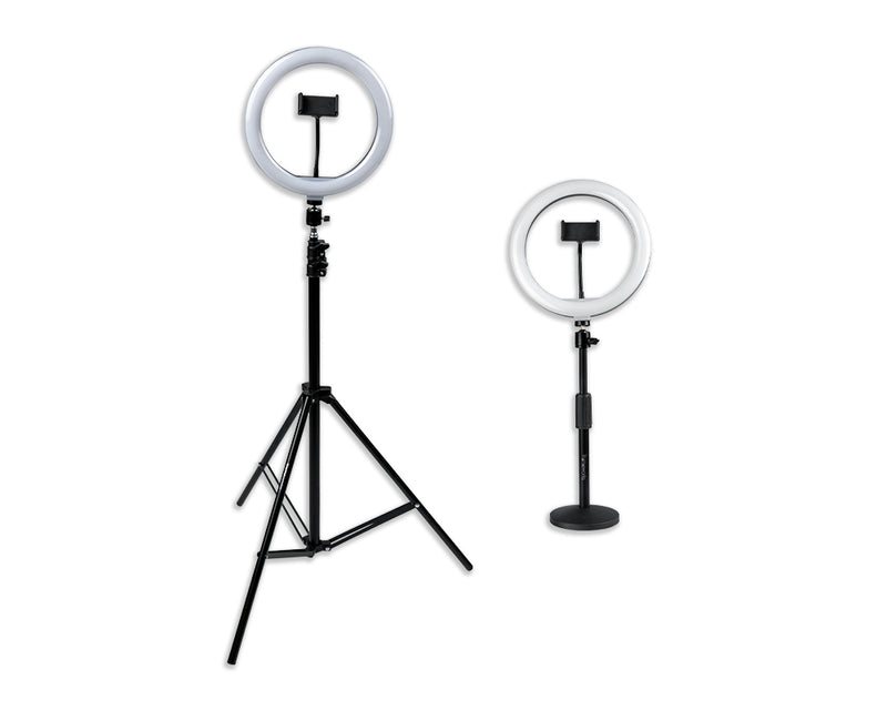 Gator Frameworks GFW-RINGLIGHTSET Set of Two Stands w/ Ring Lights & Phone Holders