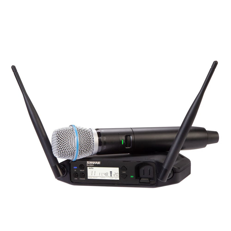 Shure GLXD24+ Dual Band Wireless System with GLXD4+ Tabletop Receiver and Beta®87A Handheld Transmitter