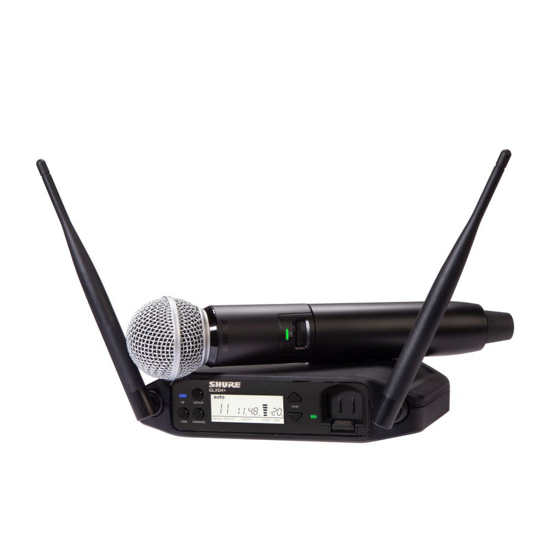 Shure GLXD24+ Dual Band Wireless System with GLXD4+ Tabletop Receiver and SM58® Handheld Transmitter