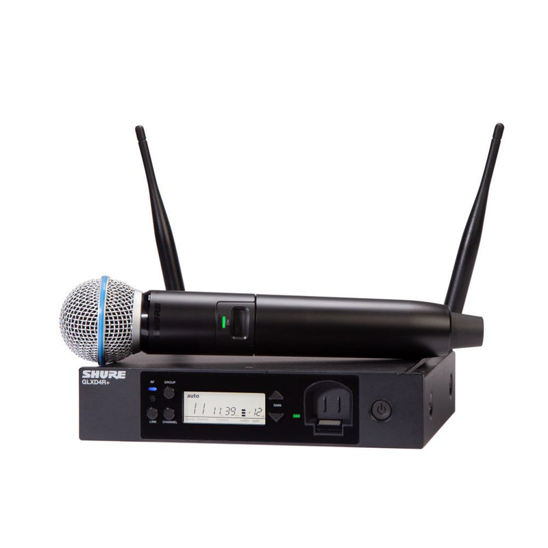 Shure GLXD24R+ Dual Band Wireless System with GLXD4R+ Half-rack Receiver and Beta®58A Handheld Transmitter