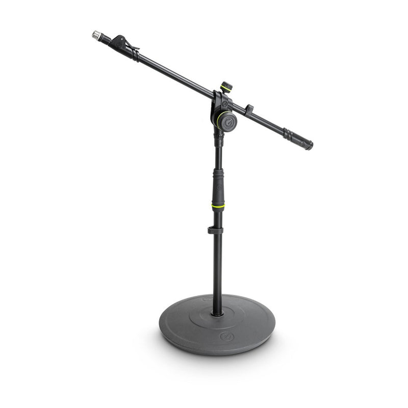 Gravity GR-GMS2222B Pied de microphone court avec base ronde et perche télescopique à réglage en 2 points