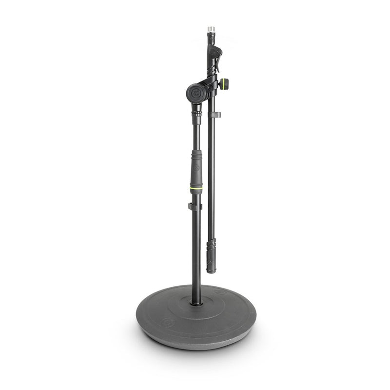Gravity GR-GMS2222B Short Microphone Stand w/ Round Base and 2-Point Adjustment Telescoping Boom